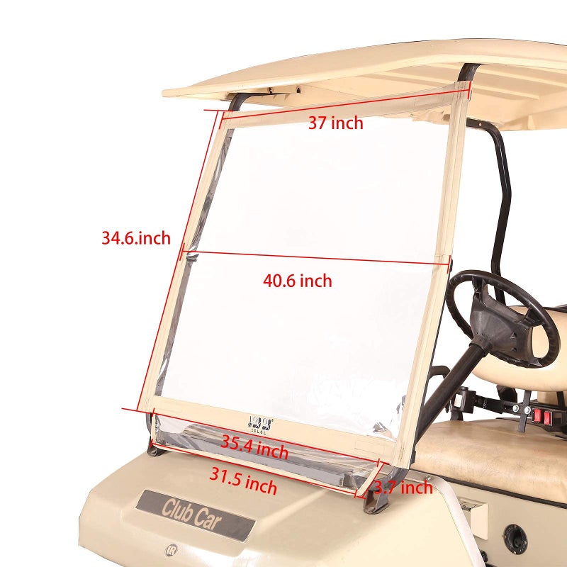 10L0L درع الرياح القابل للطي لعربة الجولف 10L0L لسيارة النادي DS، فيلم شفاف محمول من PVC مقاوم للصدمات والرياح - Image 5